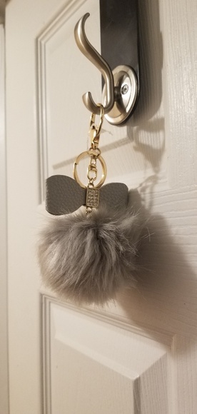 Brand New pompom key chain with rhinestones. - Picture 4 of 4
